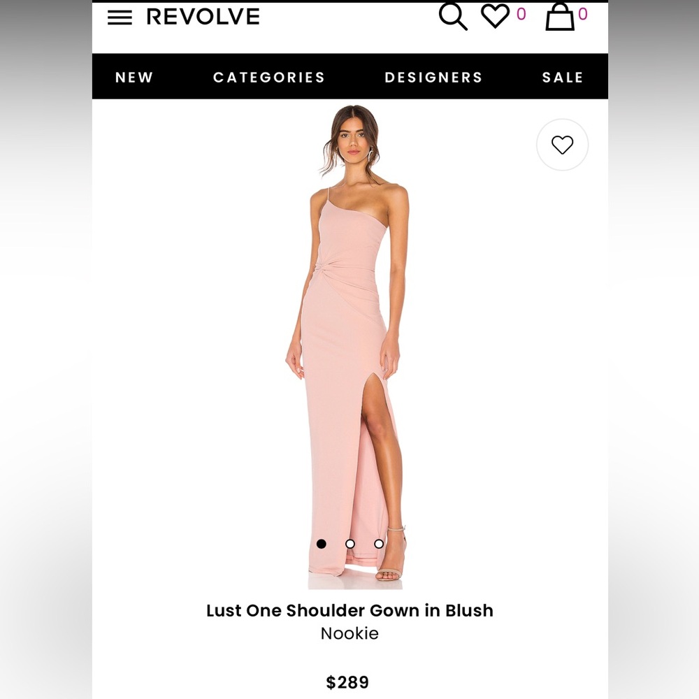 Nookie Lust One Shoulder Gown in Blush